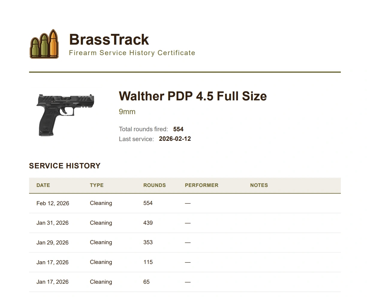 Service history certificate PDF